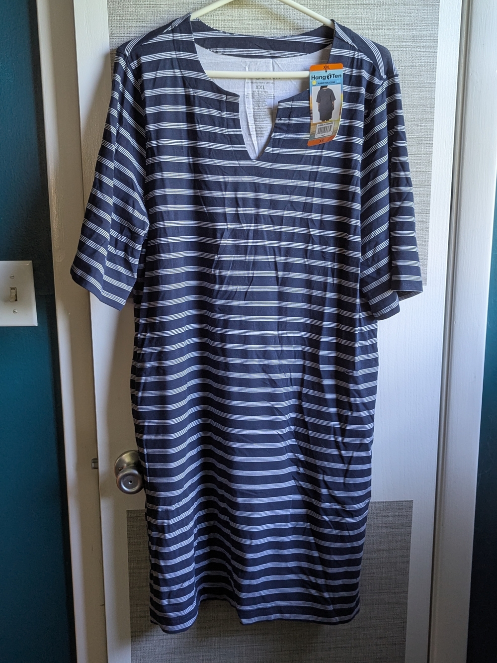 NWT Hang Ten Navy & White Striped Short-Sleeve Dress